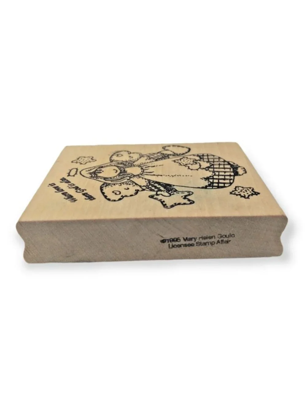 Vintage 2 Piece Patchwork Angel and Country Flowers Girl Rubber Stamp Bundle